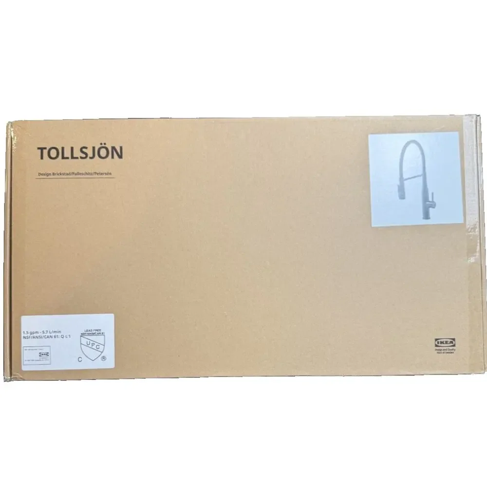 IKEA TOLLSJON Black Polished Kitchen Faucet w/ Hand Spray – NEW